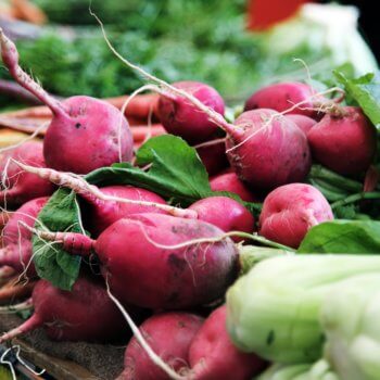 Radishes in a pile