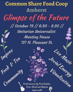 event poster for the Glimpse of the future event at the unitarian universalist meeting house